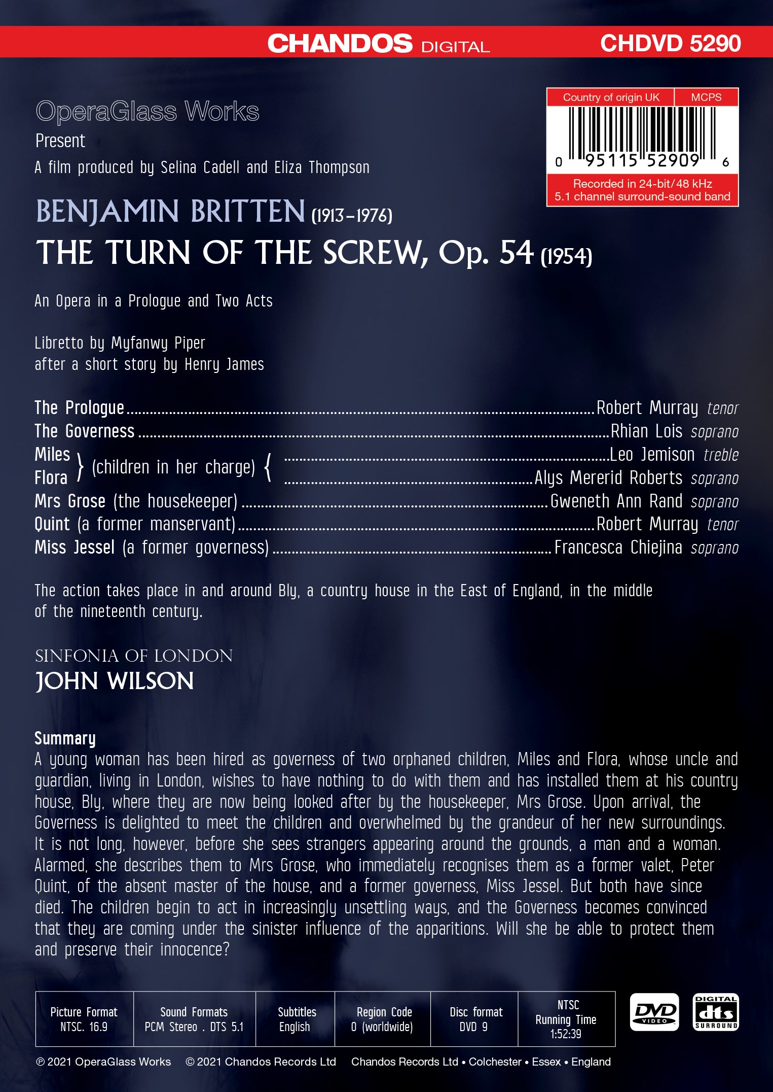 ブリテン：歌劇 《ねじの回転》 Op.54（ジョン・ウィルソン）