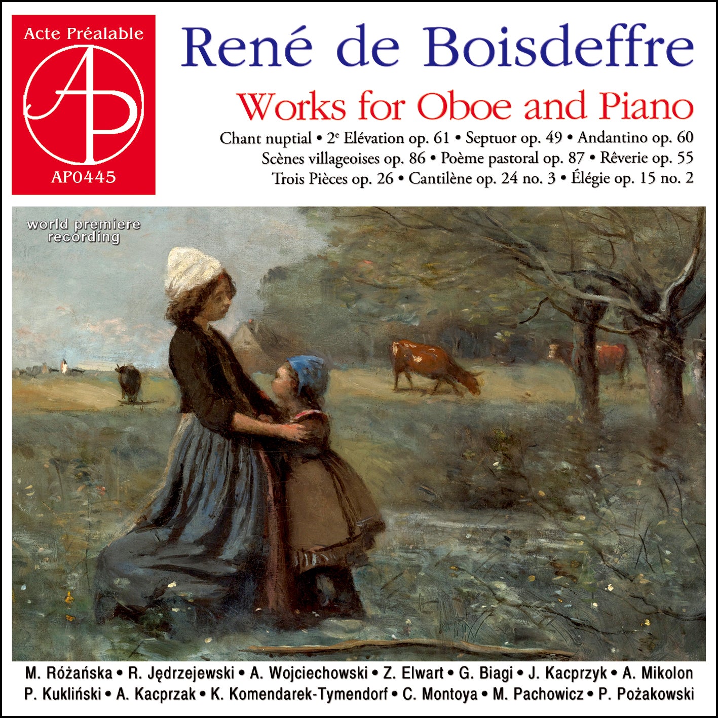 ルネ・ド・ボワドフル：オーボエとピアノのための作品集（マルタ・ルジャンスカ）