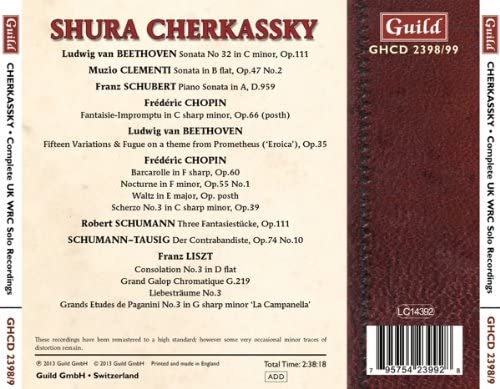 チェルカスキー ～ UKワールド・レコード・クラブ・ソロ・レコーディング全集（シューラ・チェルカスキー）