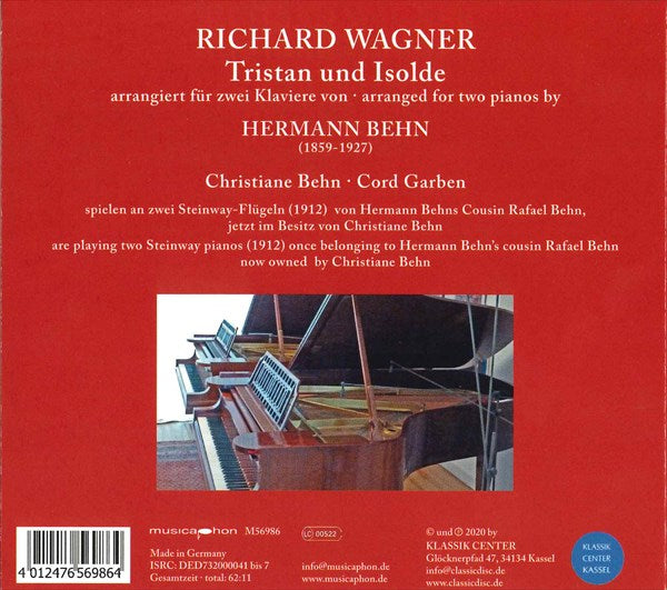 ワーグナー：楽劇《トリスタンとイゾルデ》（ヘルマン・ベーンによる2台ピアノ版、抜粋）（クリスティアーネ・ベーン）