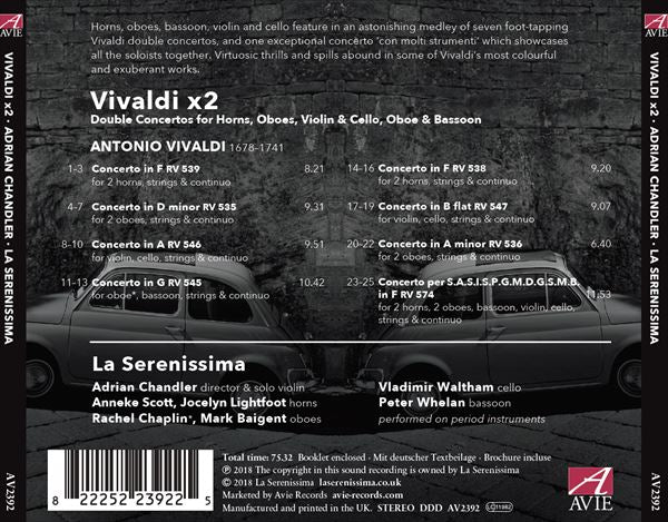 ヴィヴァルディ x2 ～二重協奏曲集～（ラ・セレニッシマ）