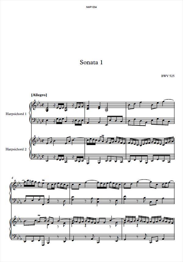 【楽譜】J.S.バッハ：トリオ・ソナタ 変ホ長調 BWV 525