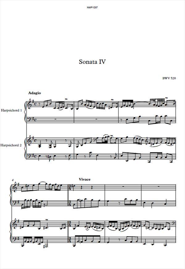【楽譜】J.S.バッハ：トリオ・ソナタ ホ短調 BWV 528