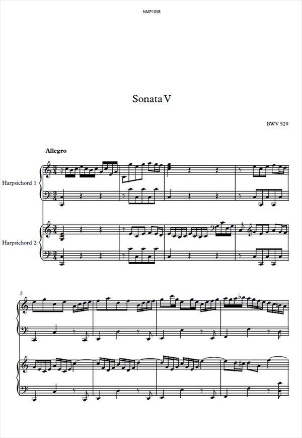 【楽譜】J.S.バッハ：トリオ・ソナタ ハ長調 BWV 529